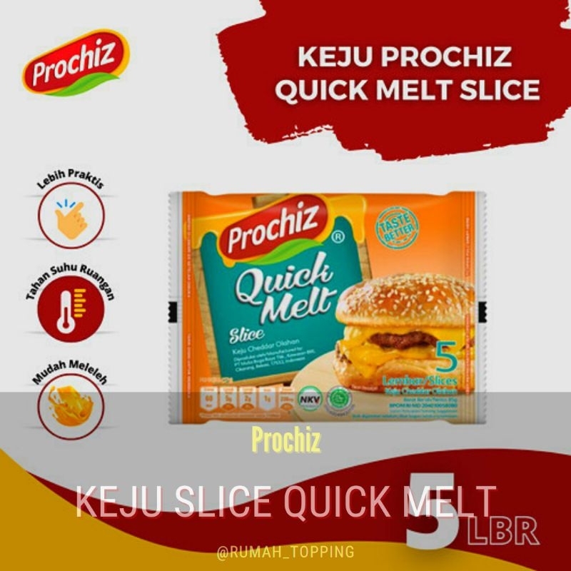 

Promo Terlaris Keju Slice Prochiz Quick Melt / Cheese Cheddar