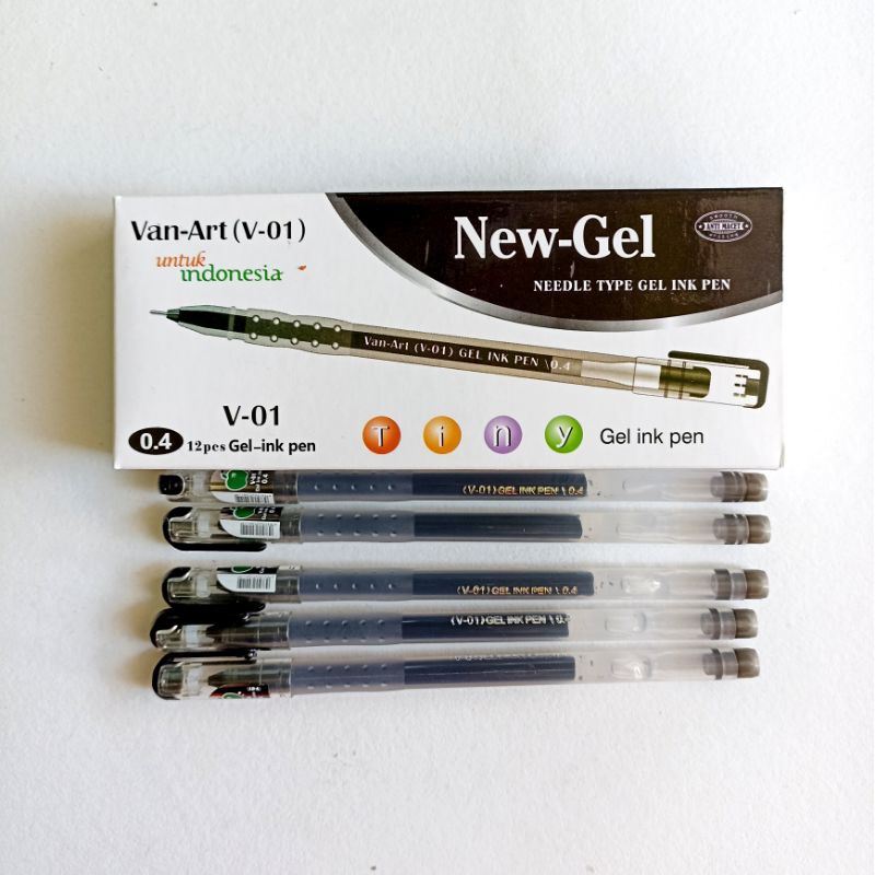(Isi 12) Pulpen Van-Art Gel Ink Pen 0.4 mm