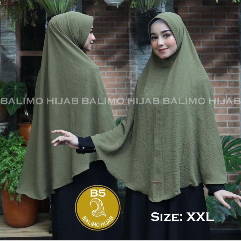 Hijab syar’i Cringkel AirFlow Premium Bergo Ped size XXL/ Asli Original Balimo Hijab