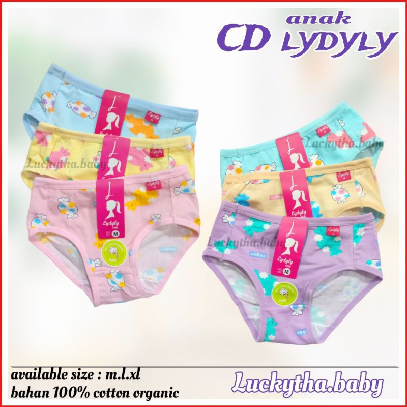 CD anak LYDYLY L149 MOTIF CANDY bahan 100% cotton organic / celana dalam anak perempuan lydyly 044/ 