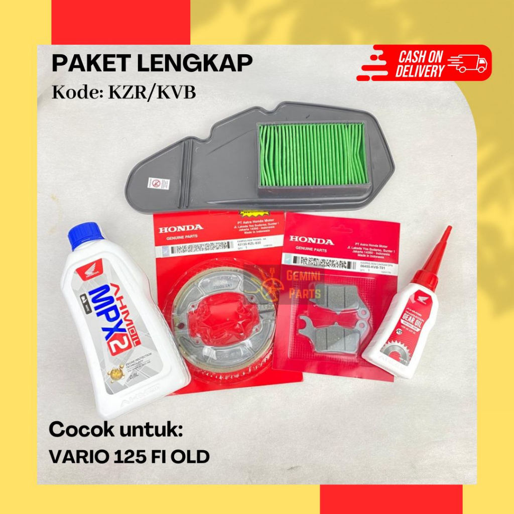 PAKET SERVICE OLI KAMPAS REM DEPAN BELAKANG FILTER UDARA MPX SPX MATIC MOTUL VARIO 125 FI VARIO 125 