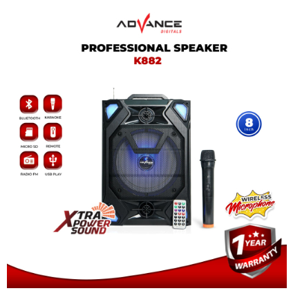Advance Speaker Meeting Bluetooth Gratis 1 mikrofon K882 Radio Usb garansi 1 tahun