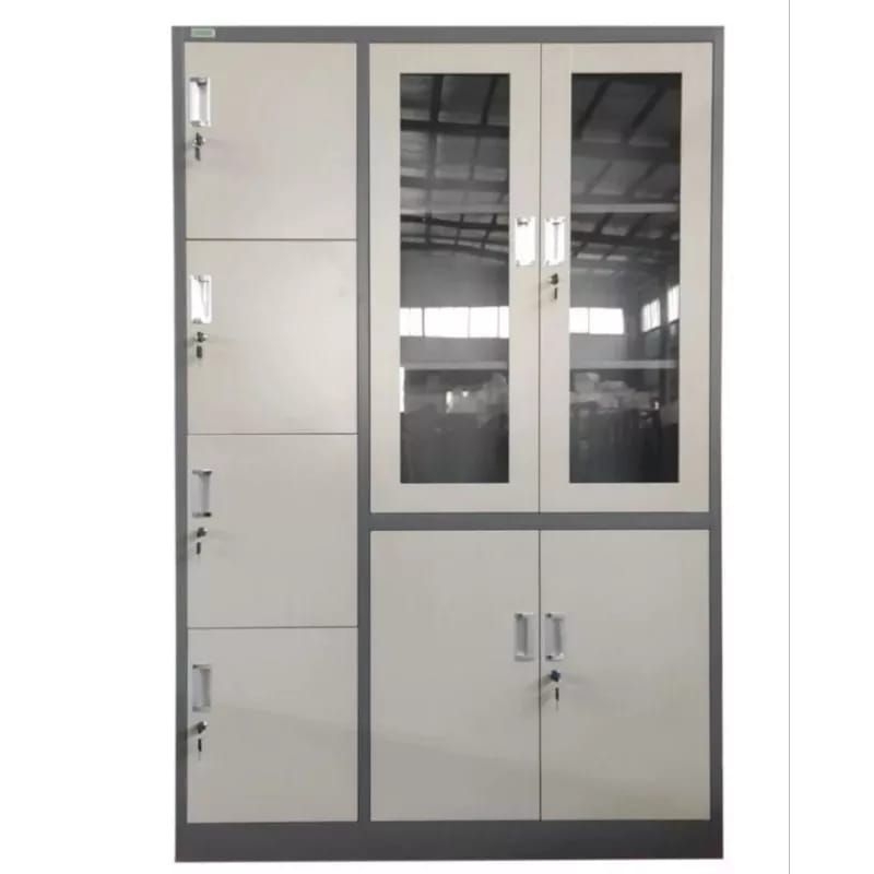 Lemari Arsip Rak Buku Plat Besi 3 Pintu Import B06F