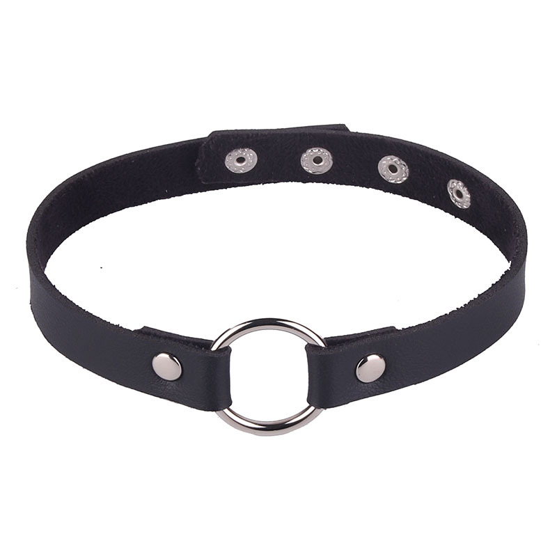 kalung CHOKER RING KULIT belt gesper pu leather chocker jepang Cosplay Punk