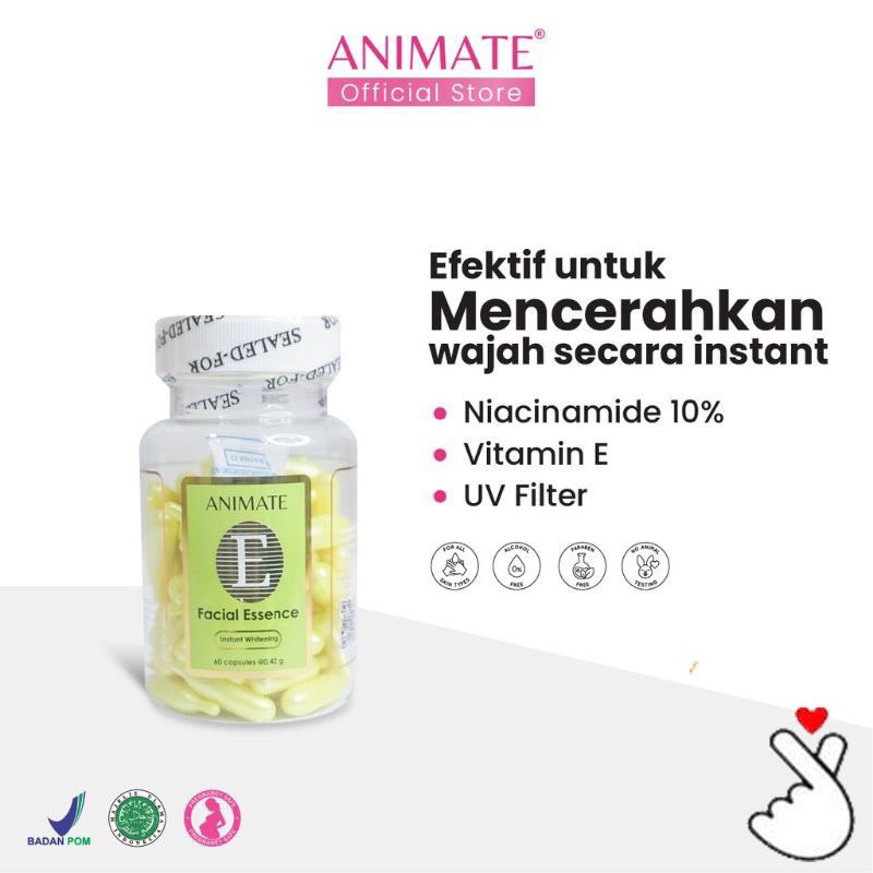 Animate Serum Wajah Isi 60 - SERUM VITAMIN E ANIMATE USA / FACIAL ESSENCE / SERUM WAJAH