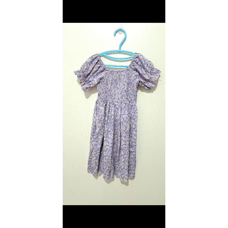 dress floral lilac anak
