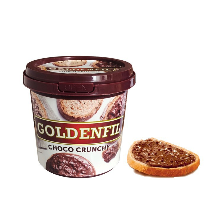 

SELAI COKLAT GOLDENFIL / GOLDENFIL CHOCO CRUNCHY 350GR (RIJECT KEMASAN)