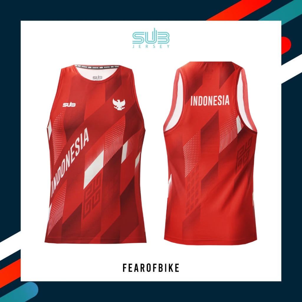 Running Tank SubJersey Men Indonesia Red 2023 Baju Lari Sub Jersey