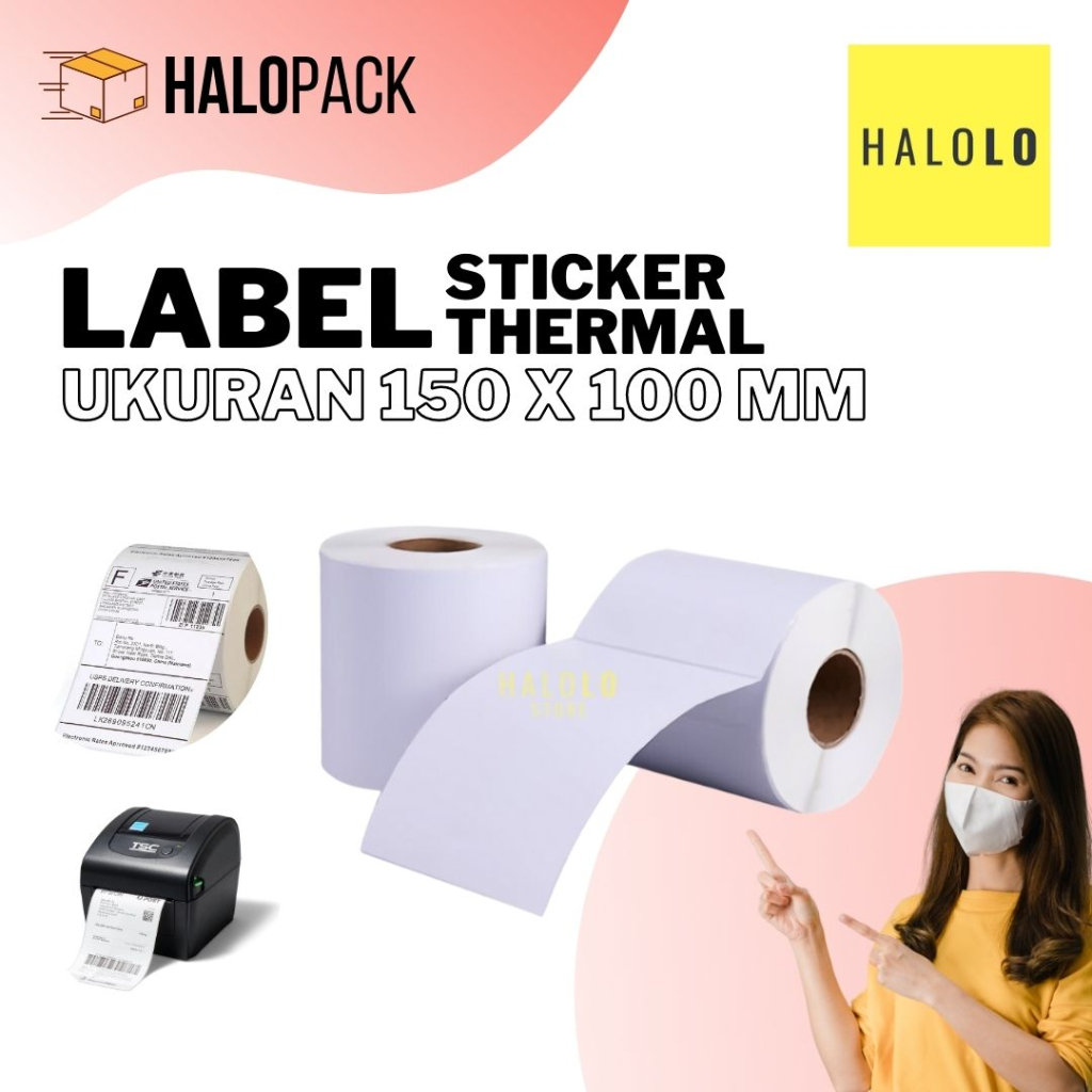 

Label Printer Thermal Barcode Kertas Sticker Resi A6 150 x 100 mm