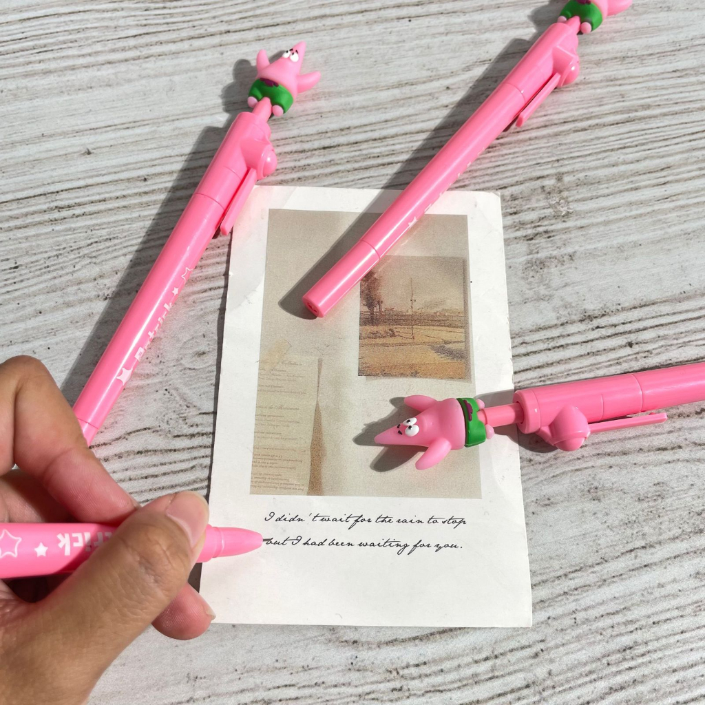 

Pulpen Rolling Ball Pen 0.5 mm Kartun - MOTIF SPONGEBOB PATRICK - bolpoint unik aesthetic korea viral 1 pack alat tulis lucu