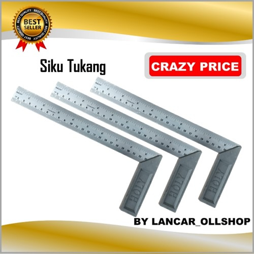 

Siku tukang 10 inch 12 inch / Siku L / Penggaris tukang