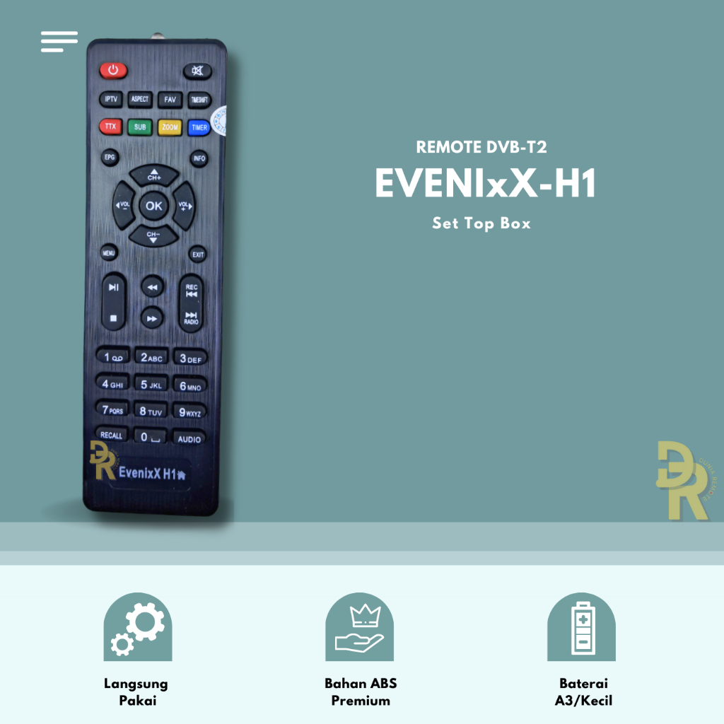 Remot Remote STB Evenix RECEIVER PARABOLA MULTIMEDIA STB DVB T2 EVINIX H1 - SET TOP BOX