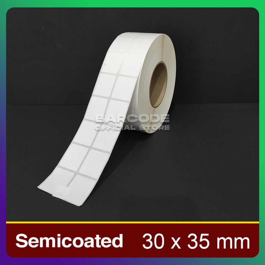 

Label Printer Barcode Semicoat 30x35 30x35mm 2 Line Isi 8000 Core Besar