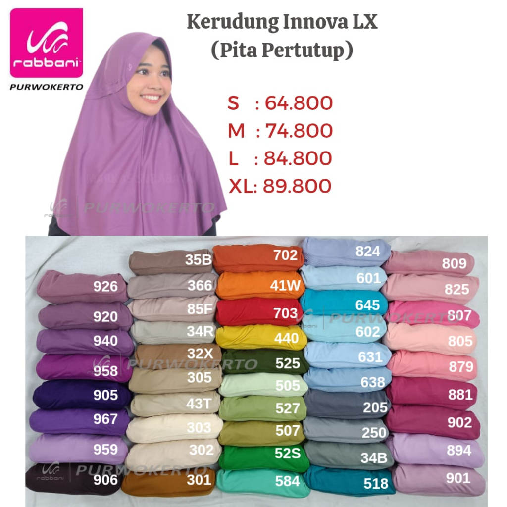 [NEW COLOUR] KERUDUNG RABBANI SEKOLAH JILBAB RABBANI INSTAN INNOVA LX WARNA (PITA TERTUTUP) PART 4