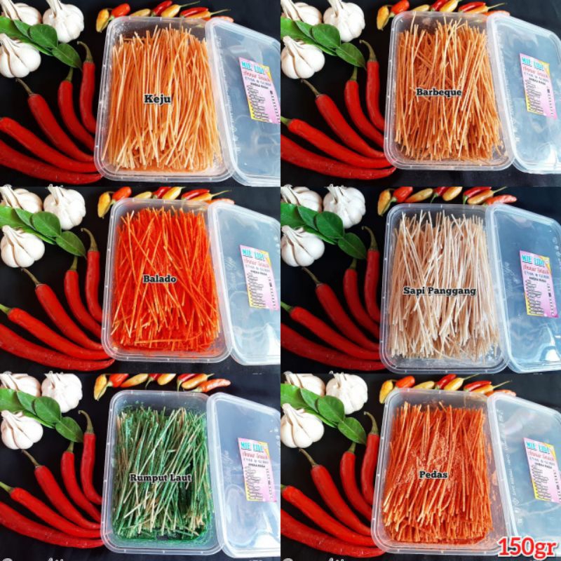 

PAKET HEMAT MIE LIDI BITING FULL 1KG 6RASA MIX 150GR