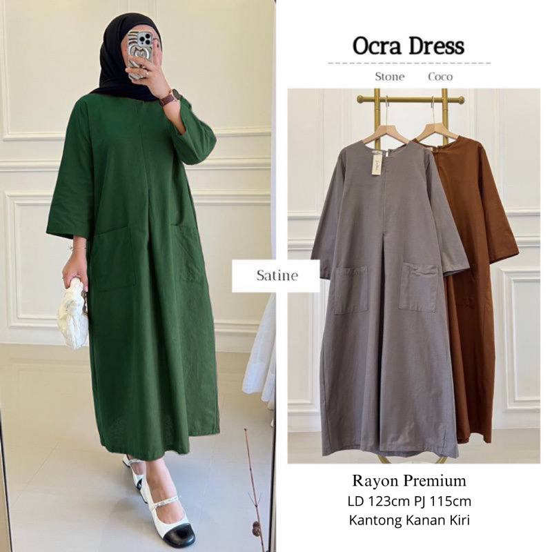 Atasan Wanita Tunic Ocra Dress Polos Jumbo Set Rayon Premium | Atasan Wanita Tunic | Atasan Wanita P