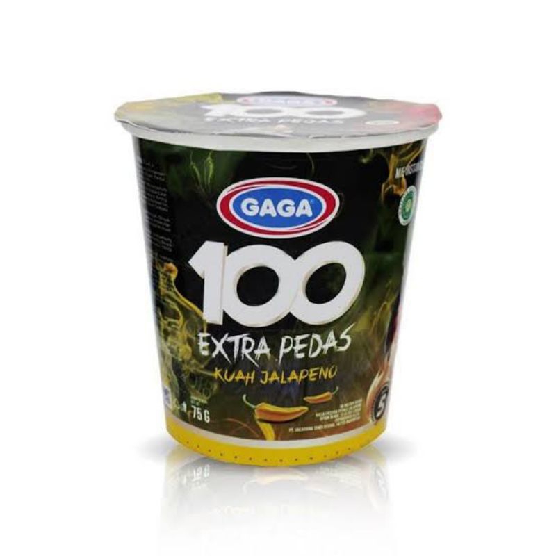 

Gaga 100 Mie Extra Pedas KUAH Jalapeno - mie instan cup