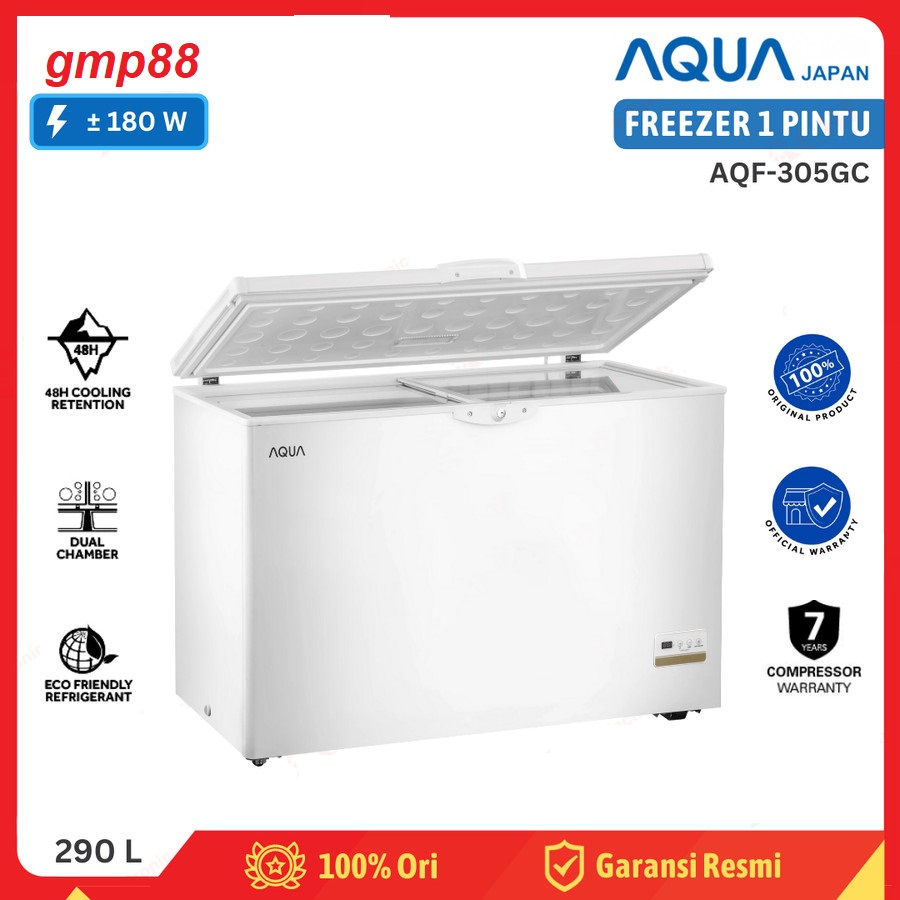 FREEZER PETI - CHEST FREEZER AQUA AQF-305GC / 290 L Khusus Batam