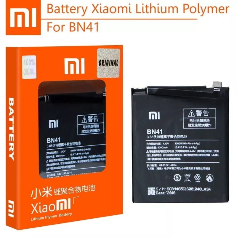 BATERAI BATRE 100% XIAOMI REDMI NOTE 4 MEDIATEK / NOTE 4X BN41 ORIGINAL 100%