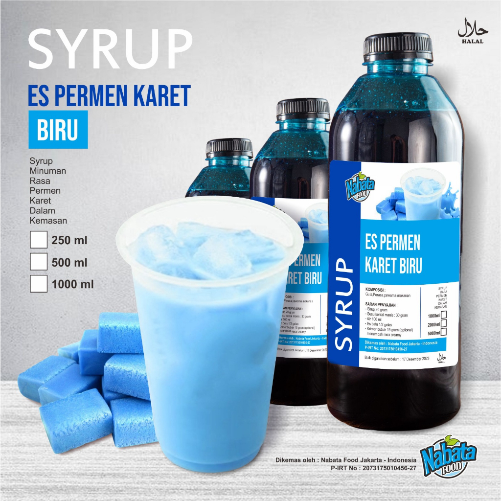 

Sirup Rasa Permen Karet Biru 500 ml | Bubblegum Blue Syrup Literan