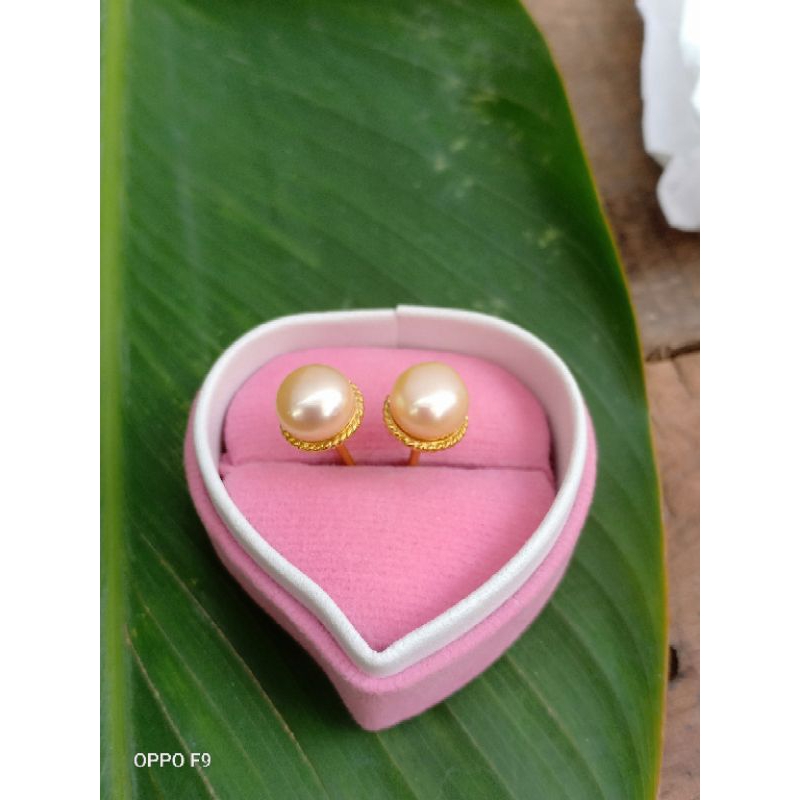 giwang perak lapis emas 22k