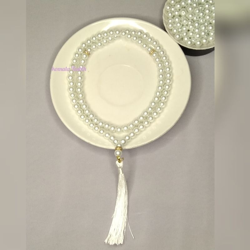 TASBIH MUTIARA 99 BUTIR & 33 BUTIR // TASBIH CANTIK // SOVENIR HAJI // 8 MM