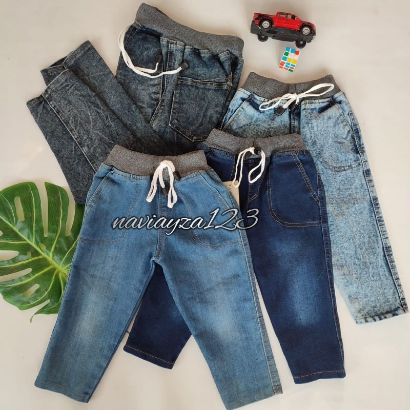 Jeans Panjang Anak Laki Model Rip warna snow blue , snow black , light blue biru muda , navy biru tu