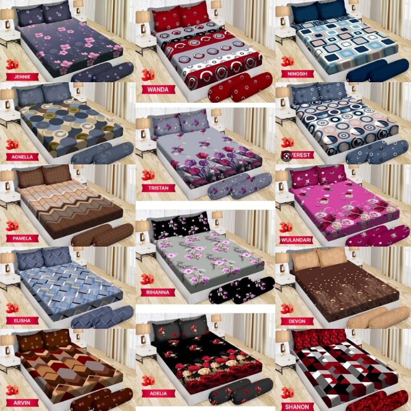 SALE NEW SPREI BONITA 180 B4 ( KING SIZE SARUNG BANTAL 4PC )