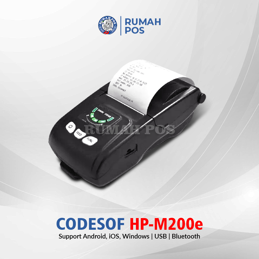 Mobile Printer CODESOFT HPM 200E Cetak Struk Kertas Thermal FREE tas
