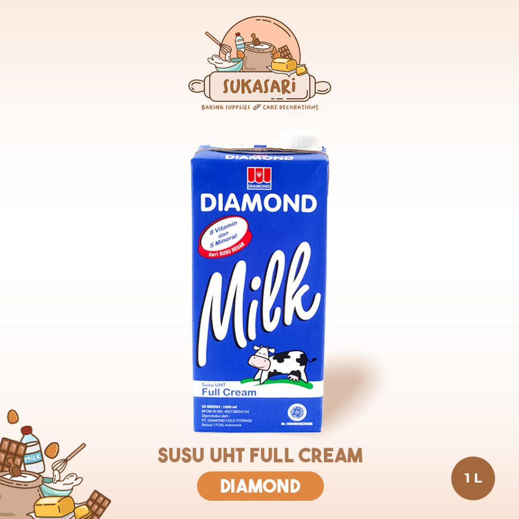 

Sukasari - Susu UHT Full Cream Diamond 1L / Susu Full Cream / Susu Diamond