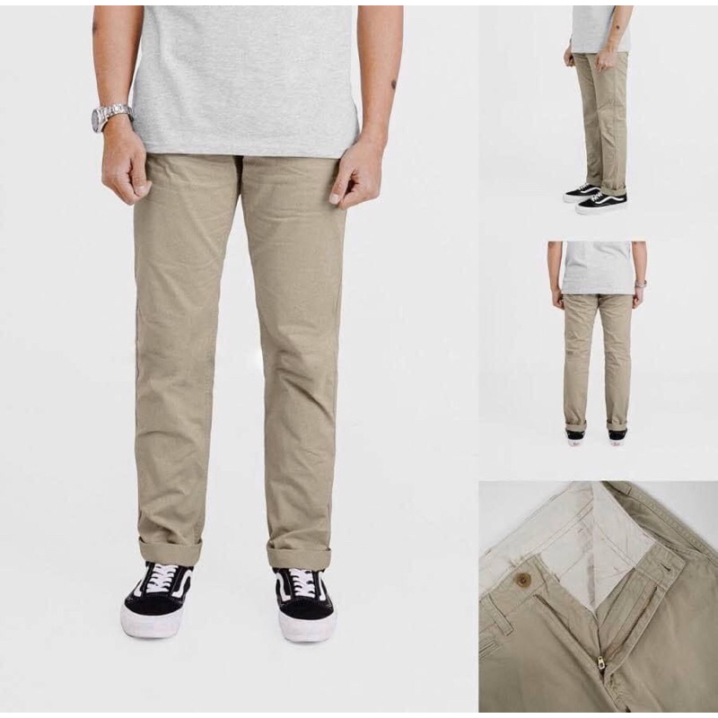 Pants CHINOS PANJANG Gu by UNQL SLIM STRAIGHT NEW