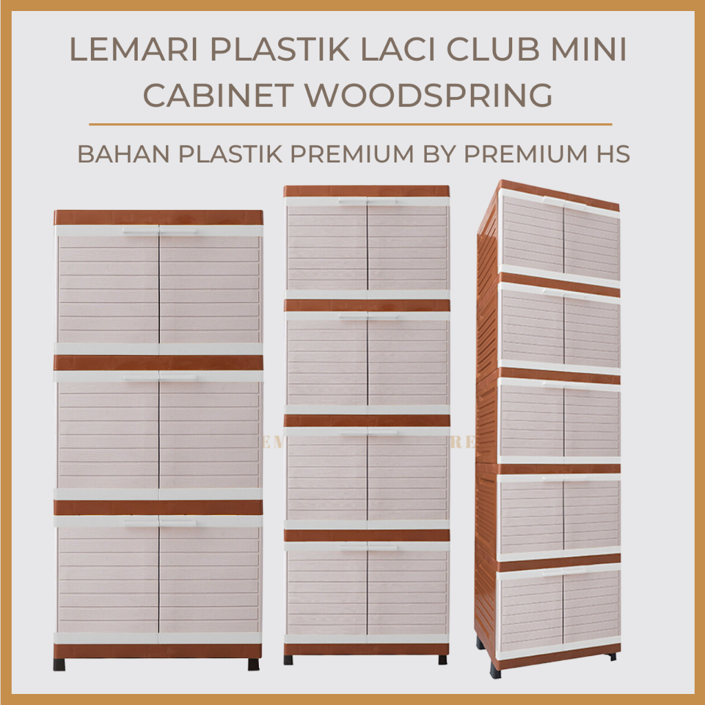 LEMARI PLASTIK MINI WOOD SPRING MINI WOOD SQUARE CABINET LEMARI PAKAIAN LEMARI BAJU ALMARI BAJU