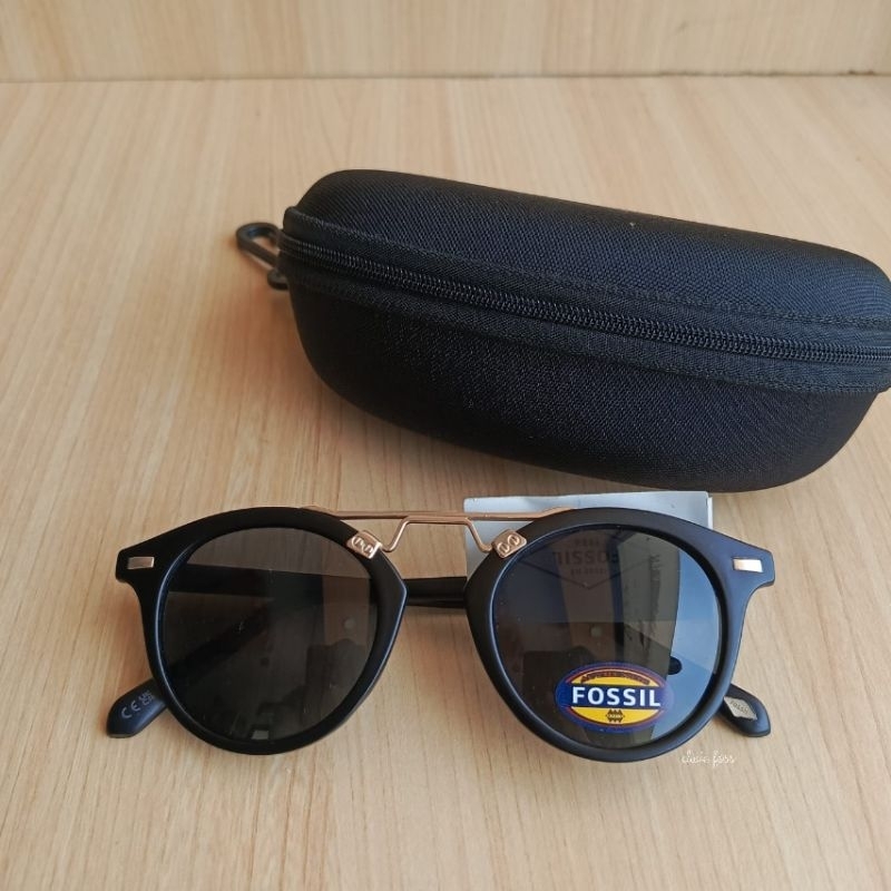 Kacamata F0ssil FW193 Round Black Rosegold Original