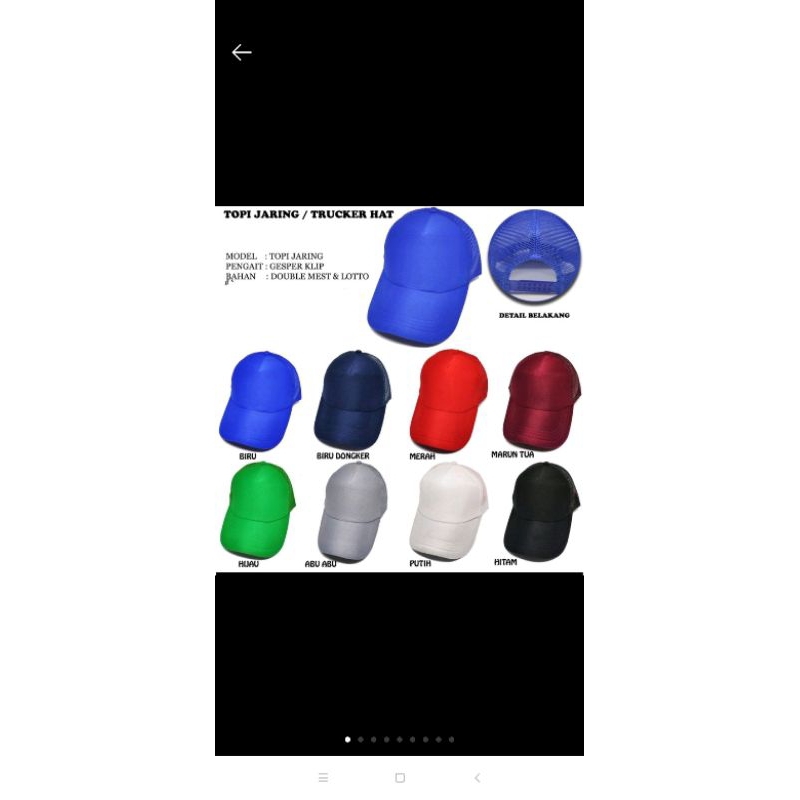Topi Jaring Trucker / Topi Jaring Polos / Topi Jaring Polos COSTUM NAMA