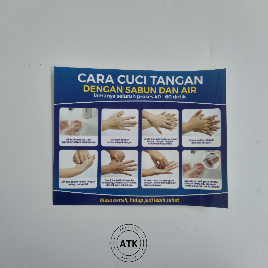 

Stiker Cara Cuci Tangan Dengan Sabun dan Air - PHBS - CTPS