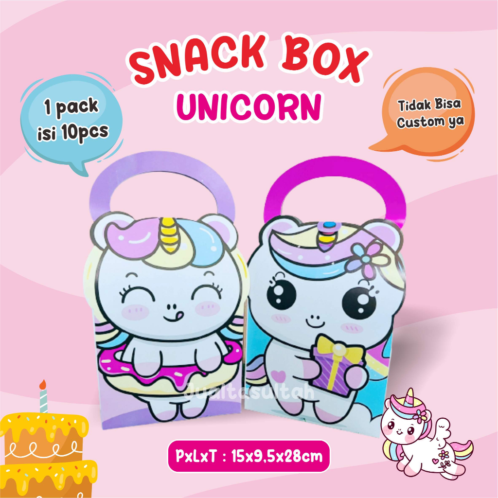 

(isi 10pcs) Snack Box karakter VIRAL/ tas Ultah Aqiqah Tedhak siten