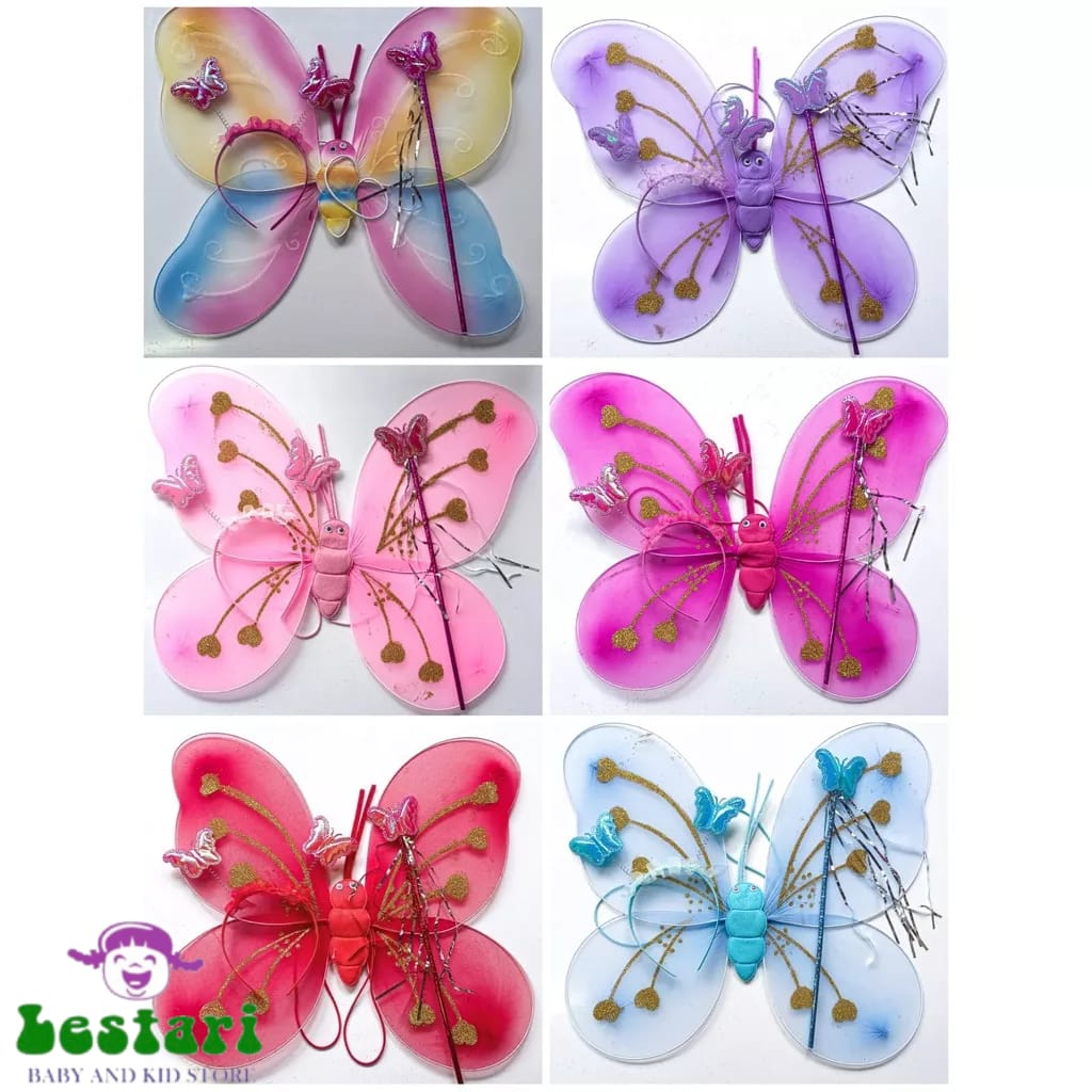 SAYAP PERI KUPU KUPU/KOSTUM PERI 1 SET - SAYAP PERI KUPU LED