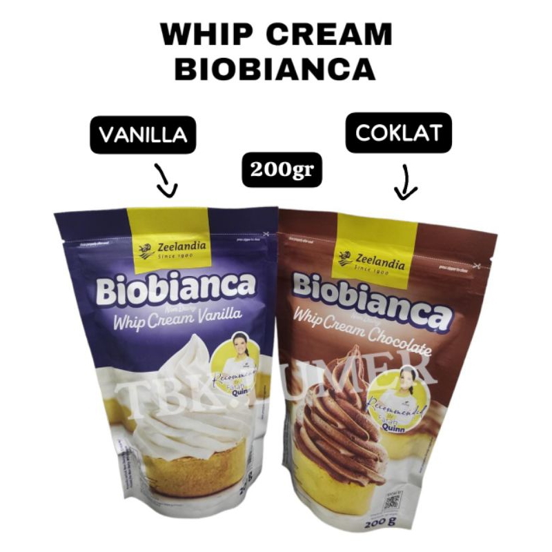 

WHIP CREAM BIOBIANCA VANILLA DAN COKLAT/whipy cream bubuk 200GR