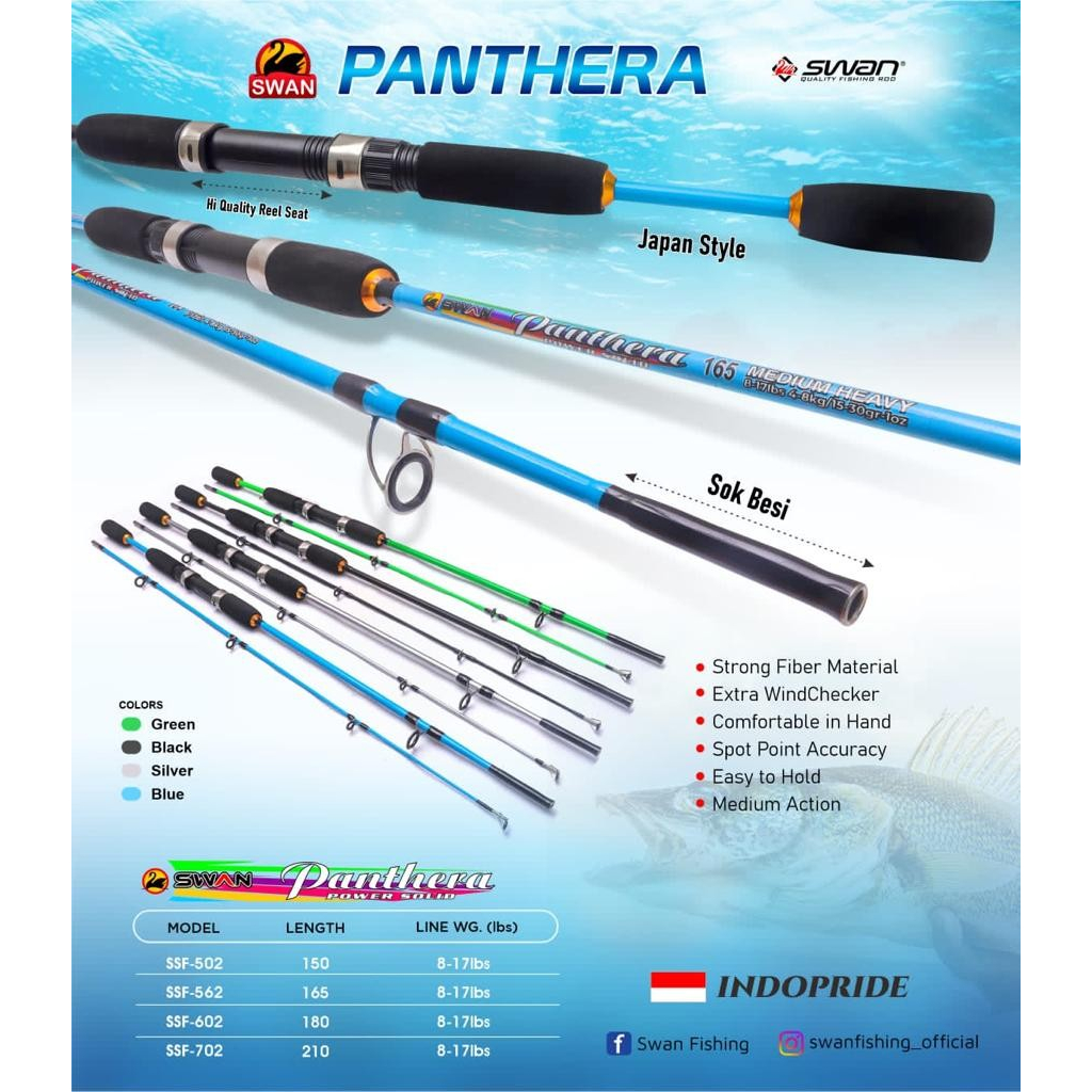 Joran Fiber Solid Murah Swan Panthera Japan Style 150-210