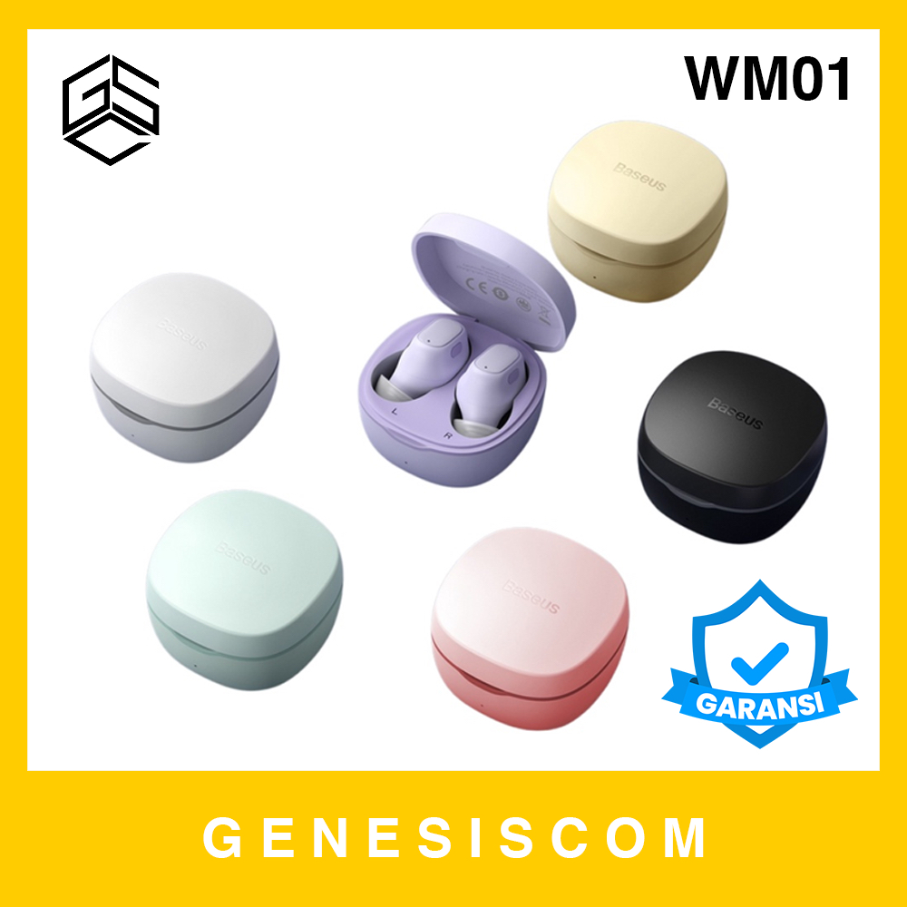 Earphone Bluetooth BASEUS WM01 TWS Wireless Earbuds Earpods Handsfree Headset ORIGINAL