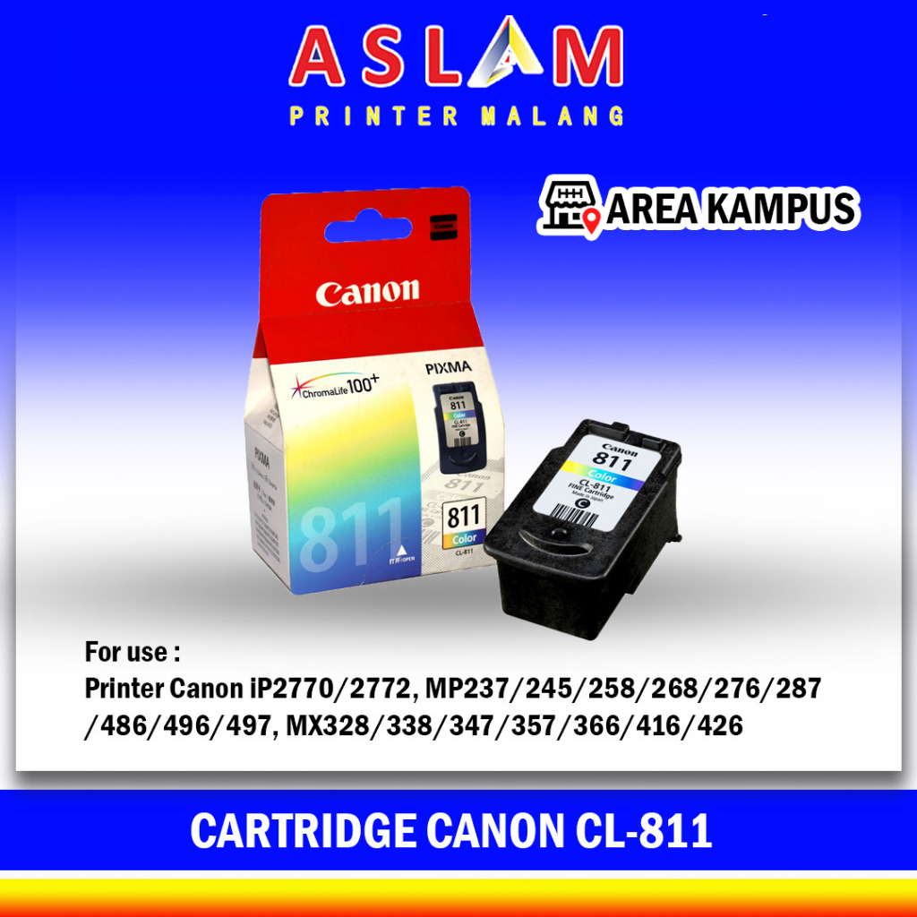 Cartridge Canon 811 Color cartridge canon 811 Warna Ink  || Canon Ip 2770 / Mp 237 / Mp 258 / Mp 287