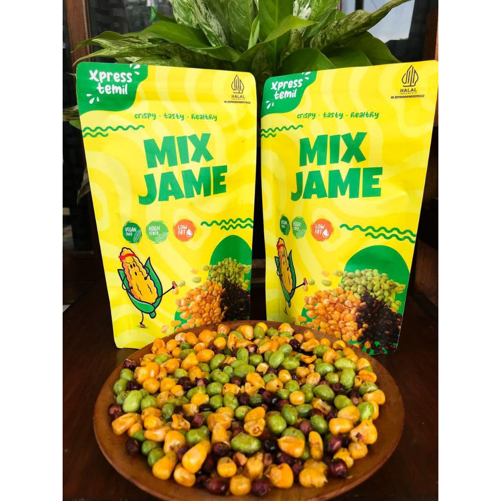 

KERIPIK MIX JAME POUCH / JAGUNG UNGU , JAGUNG MANIS, EDAMAME / 120GR