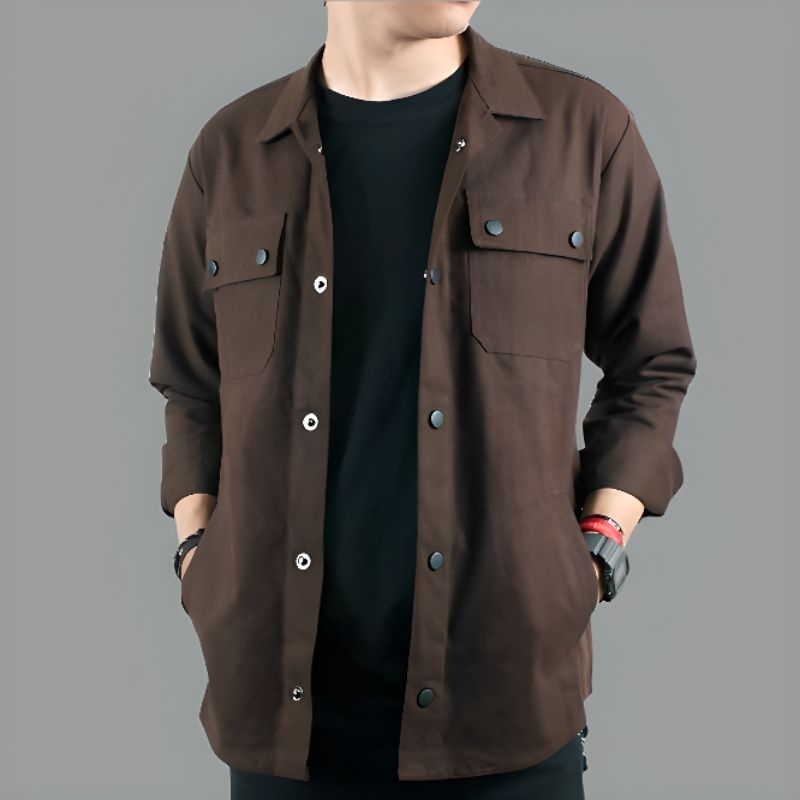 Jaket Semi Parka Bahan Canvas Tebal