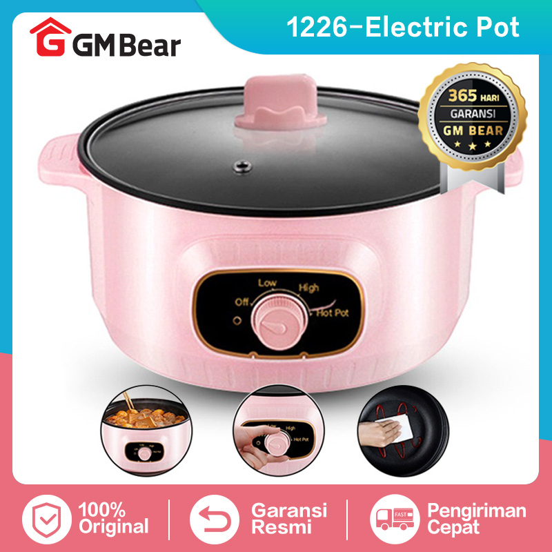 GM Bear Panci Listrik Serbaguna 1.2 Liter 1226 - Electric Cooking Pot Panci Elektrik
