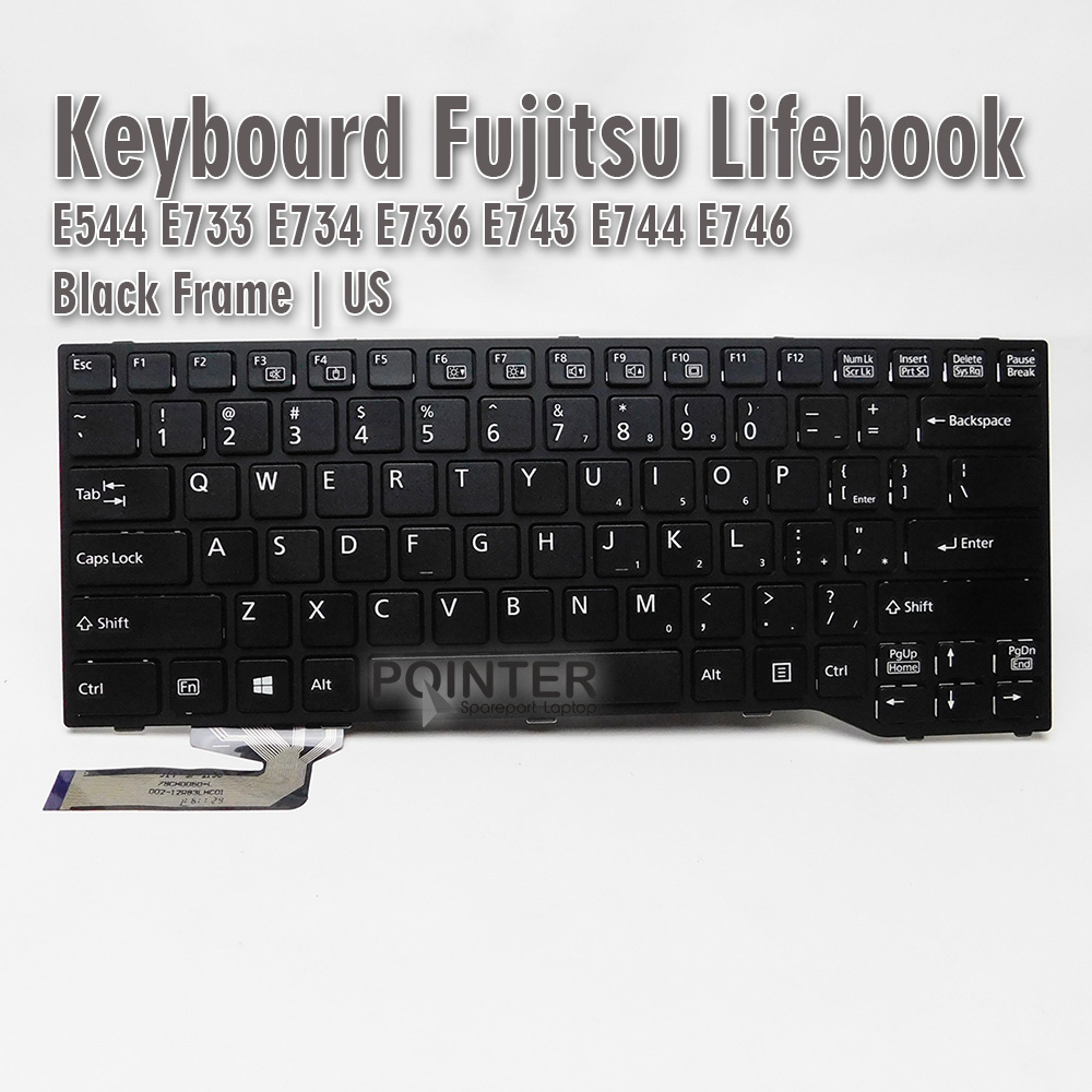 Keyboard Fujitsu LifebookE544 E733 E734 E736 E743 E744 E746 Black US