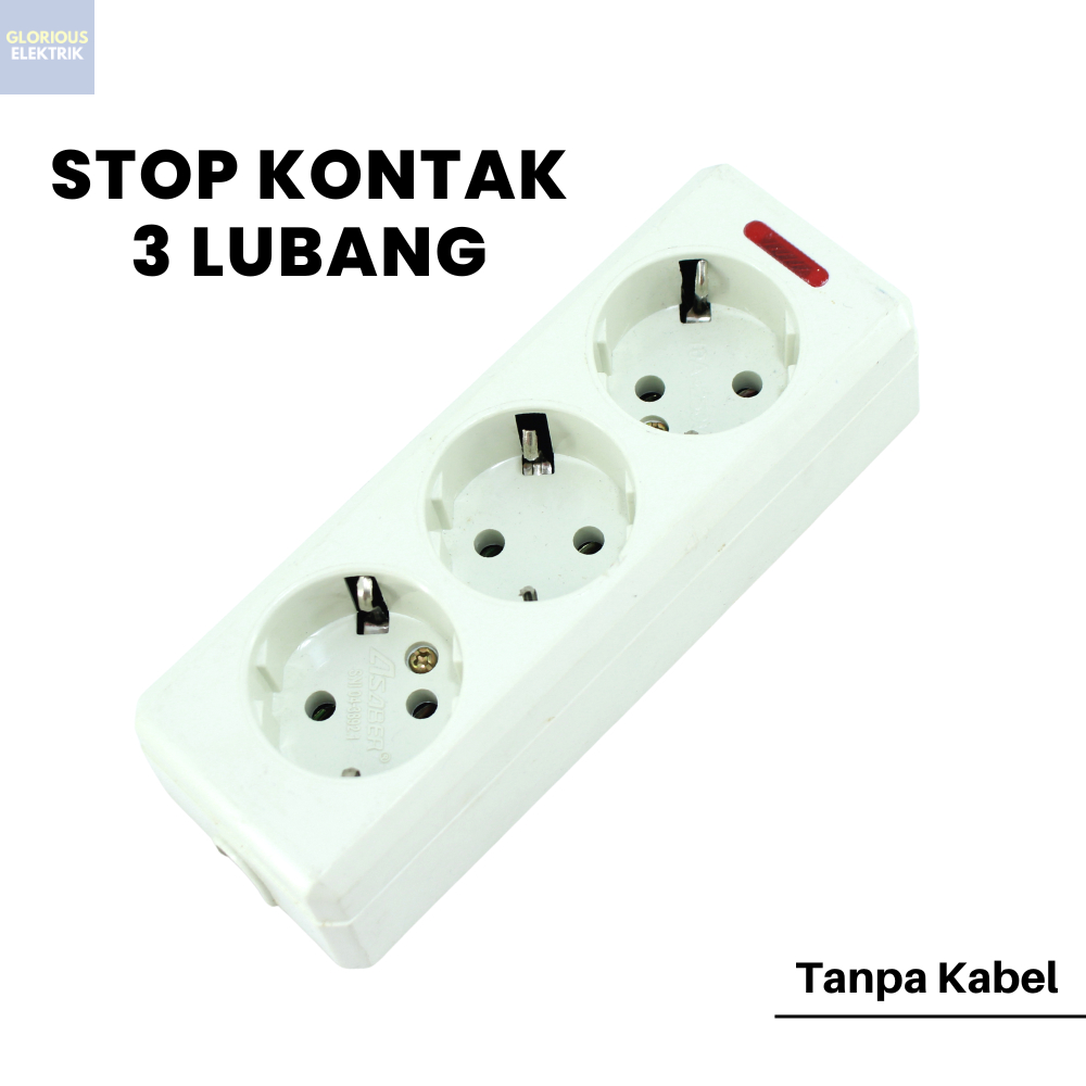 Stop Kontak Colokan Listrik Arde 3 Lubang Tanpa Kabel
