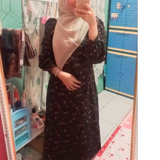 dress korea hitam vintage