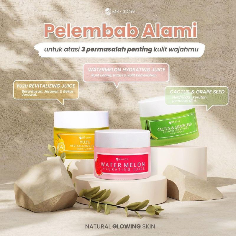 READY COD MS GLOW MOISTURIZER HYDRATING JUICE YUZU CACTUS WATERMELON JUS PELEMBAB WAJAH