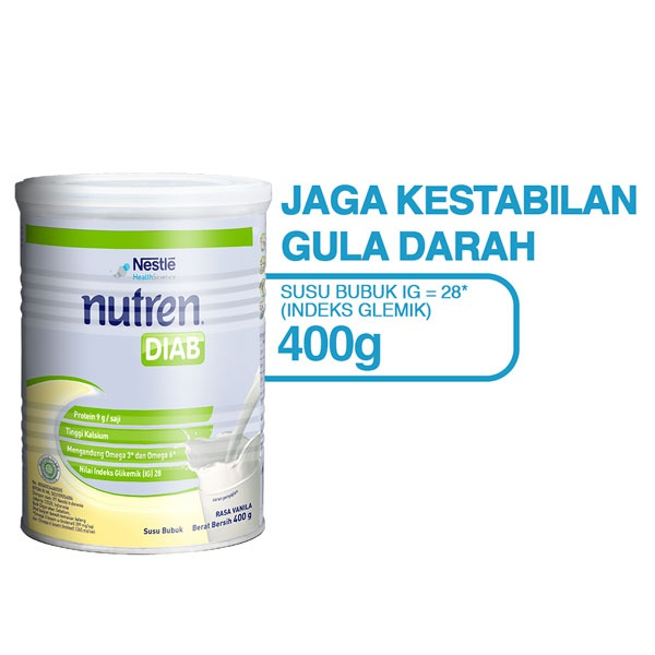 

[400 Gram] NESTLE Nutren Diab Susu Diabetes Vanila Kaleng 400 gr