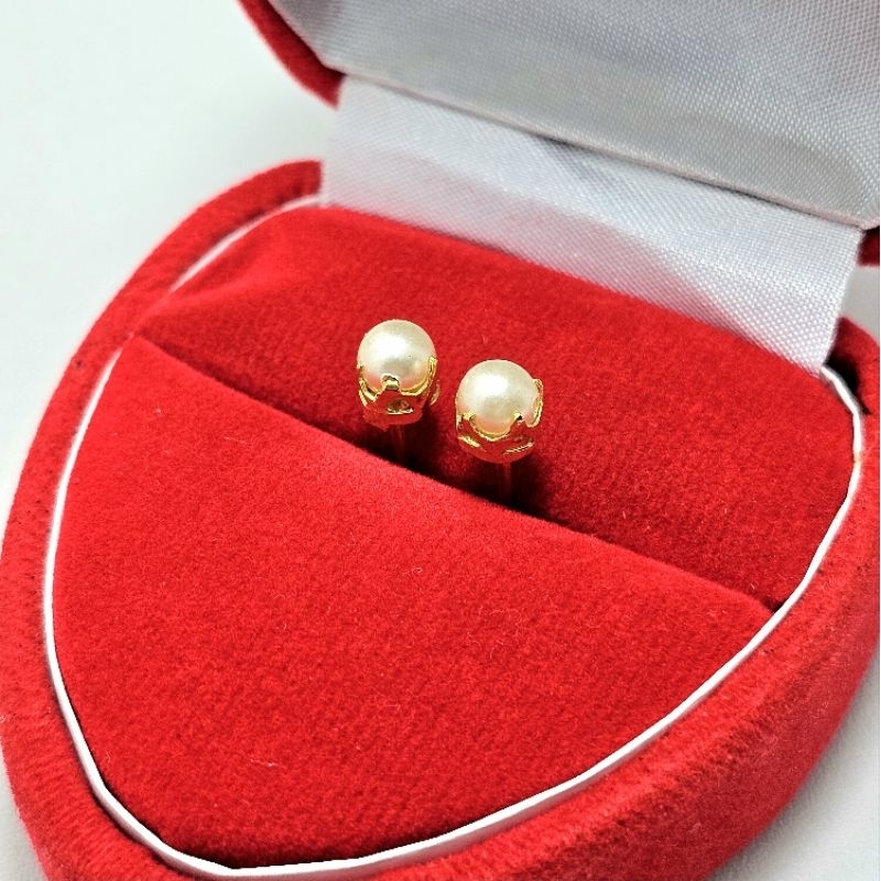 Giwang Anting Tusuk Emas Muda Mutiara 1 Gram